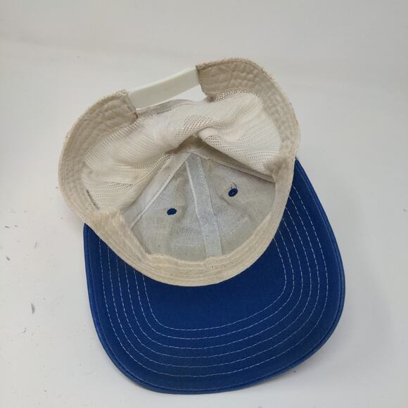 BEC Snapback Meshback Hat Embroidered Logo American Flag Blue White - Picture 10 of 11